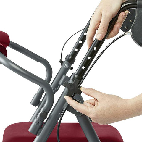 Medline Steel Rollator with 6" Wheels and Microban-Treated Touch Points and Seat, Knockdown, 1 EA