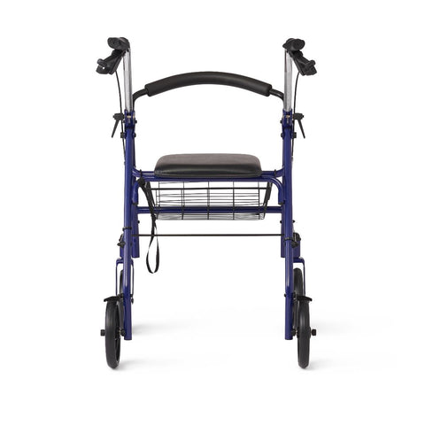 Medline Steel Rollator with 8" Wheels and Basket, Blue, Knockdown, 1 EA #MDS86860EBS8