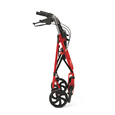 Medline Steel Rollator with 8" Wheels, Red, Knockdown, 1 EA #MDS86860ERS8