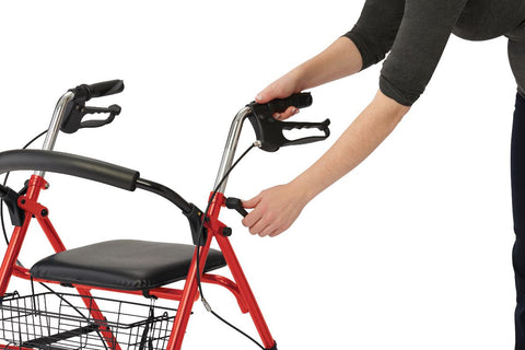 Medline Steel Rollator with 8" Wheels, Red, Knockdown, 1 EA #MDS86860ERS8