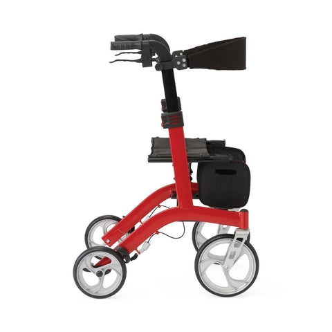 Medline European-Style Aluminum Rollator, Red, 1 EA #MDS86880R
