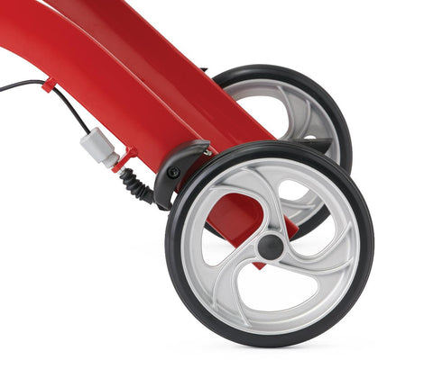 Medline European-Style Aluminum Rollator, Red, 1 EA #MDS86880R