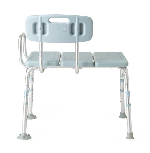 Medline Knockdown Transfer Bench with Back and Microban Treatment, 350 lb. Capacity,  #MDS86960KDMBH