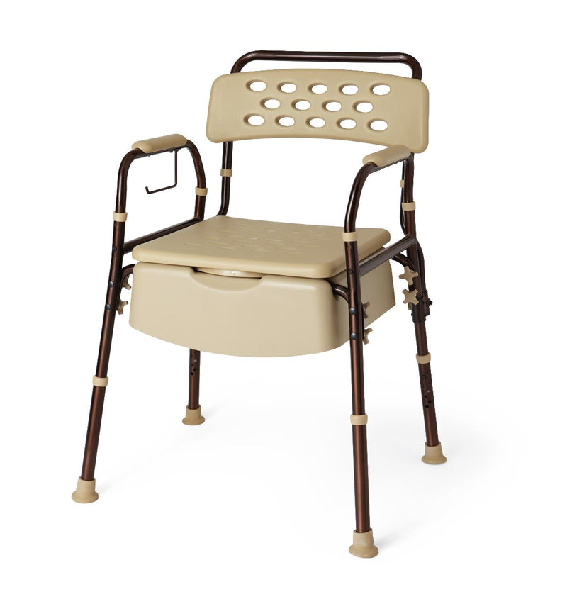 Medline Bedside Commode with Microban #MDS89664ELMB