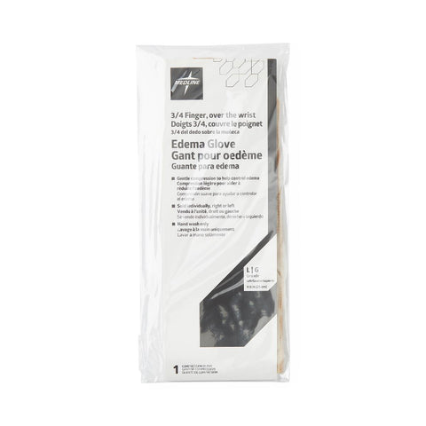 Medline Edema Gloves, Over the Wrist, 3/4 Finger, Left