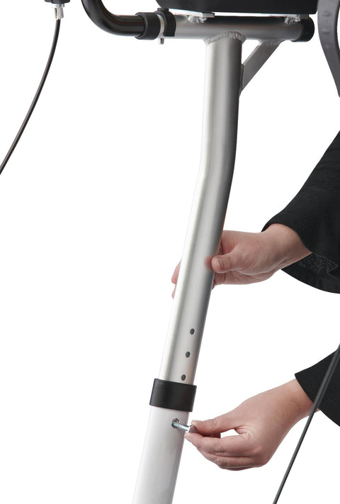 Medline Upright Aluminum Rollator, White, 1 EA #RLU-500A-8RW