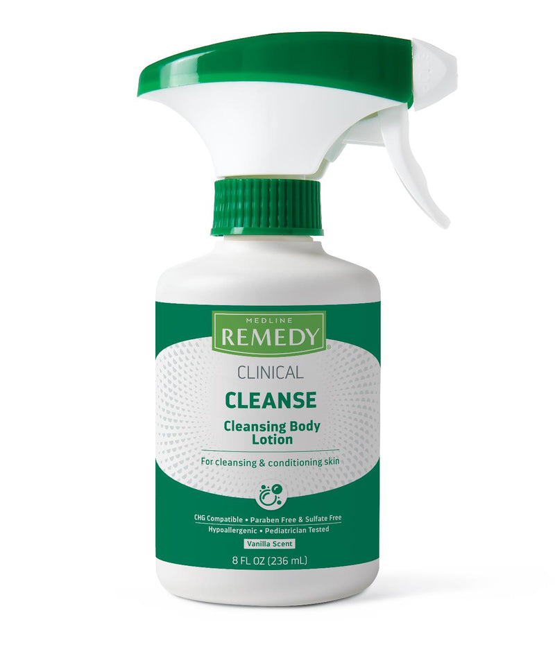 Medline Remedy Clinical Cleansing Body Lotion, 8 oz.Trigger Bottle