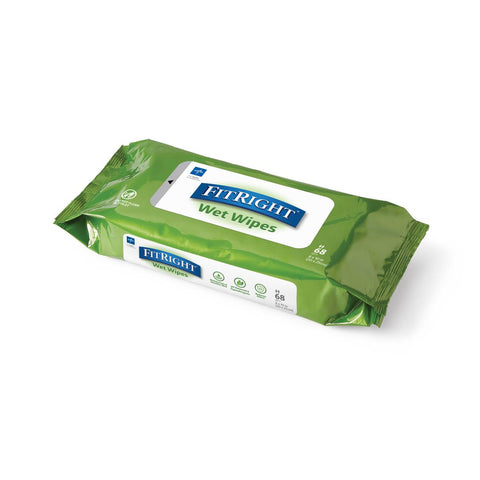 Medline FitRight Aloe Personal Cleansing Wipes, 8"x 10"