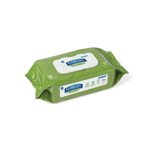Medline FitRight Aloe Personal Cleansing Wipes, 8"x 10"