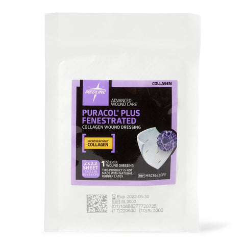 Puracol Plus Collagen Wound Dressing, 2" x 2.25" Fenestrated