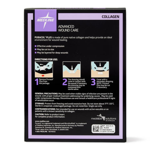 Puracol Plus Collagen Wound Dressing, 4.25" x 4.5" inch