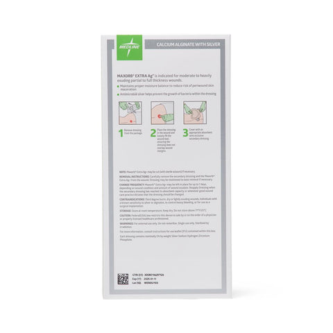 Maxorb Extra Ag+ CMC/Alginate Dressings, 1" x 12" inch Flat Rope