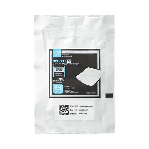 Opticell Ag+ Silver Antibacterial Gelling Fiber Wound Dressing, 2" x 2" inch