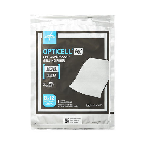 Opticell Ag+ Silver Antibacterial Gelling Fiber Wound Dressing, 8" x 12" inch