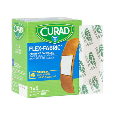 Adhesive Strip Comfort Cloth® Fabric Rectangle Tan Sterile