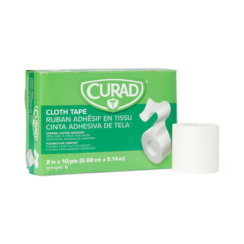 Medical Tape Curad® Water Resistant Silk-Like Cloth White NonSterile