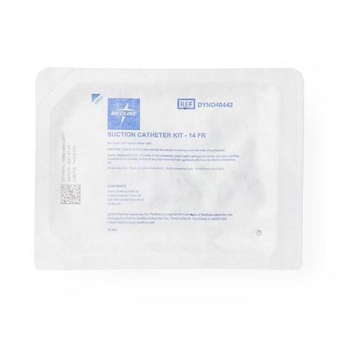 Medline Suction Catheter Kit with Saline, 100 mL, 14 Fr, Drape, Whistle Tip #DYND40442