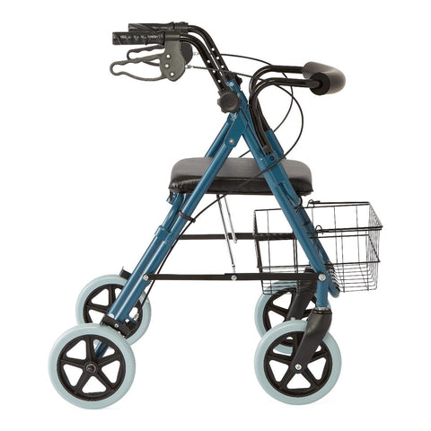 Medline Deluxe Aluminum Rollator, Blue, 1 EA #G07887B