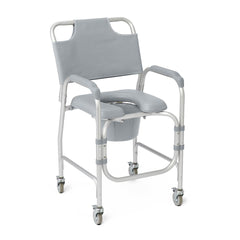 Medline Aluminum Padded Shower Chair Commode with 4 Locking Casters #G1-502PWX1