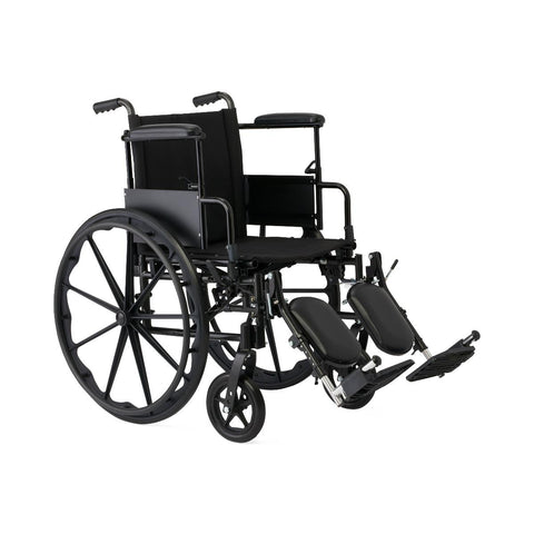 Medline Guardian Guardian K4 18" Wide Wheelchair with Height-Adjustable Desk-Length Arms and Elevating Footrests #K4186N34E