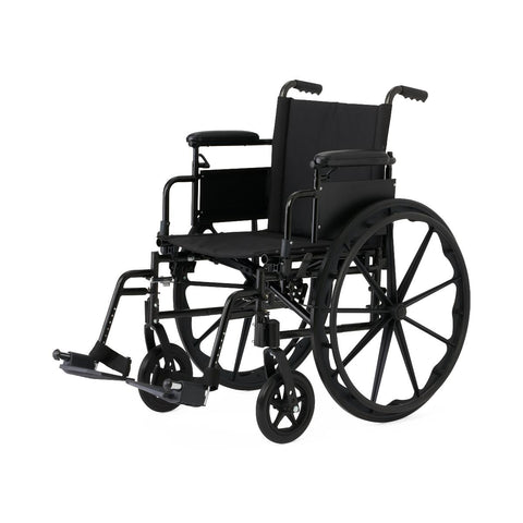 Medline Guardian K4 18" Wide Wheelchair with Height-Adjustable Desk-Length Arms and Swing-Away Footrests #K4186N34S