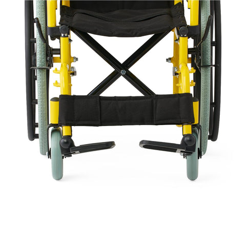 Medline Kidz Guardian Pediatric Wheelchair with Nylon Upholstery and Swing-Away Footrests, Yellow, 14"W #KPD4N22S
