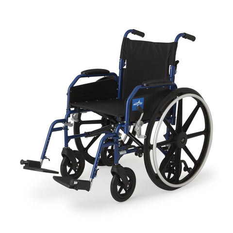Medline Hybrid 2 Transport Wheelchair with Removable Desk-Length Arms and Swing-Away Footrests, 300 lb. Weight Capacity, 18" Width  #MDS806250H2