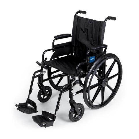 Medline Excel K4 Basic Lightweight Wheelchair with Swing-Back Desk-Length Arms and Swing-Away Footrests, 20" Width #MDS806560