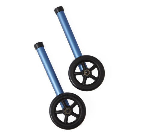 Medline Adult Folding Paddle Walker, 5" Wheels, Blue, 1 EACH #MDS86410KDBW