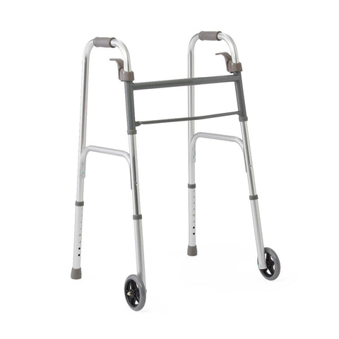 Medline Adult Folding Paddle Walker, 5" Wheels, 4 EA/CS #MDS86410P5