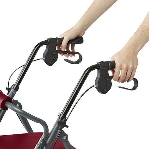 Medline Steel Rollator with 6" Wheels and Microban-Treated Touch Points and Seat, Knockdown, 1 EA