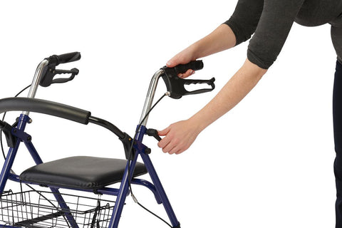 Medline Steel Rollator with 8" Wheels and Basket, Blue, Knockdown, 1 EA #MDS86860EBS8