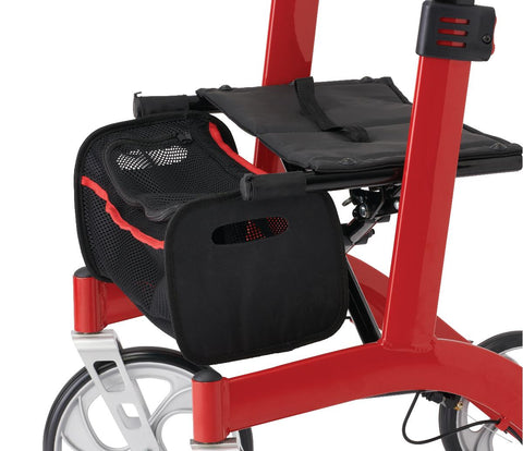Medline European-Style Aluminum Rollator, Red, 1 EA #MDS86880R