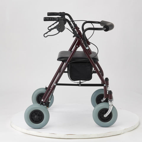 Medline Heavy-Duty Steel Bariatric Rollator with Premium 8" Wheels, Burgundy, 1 EA #MDS868XWR