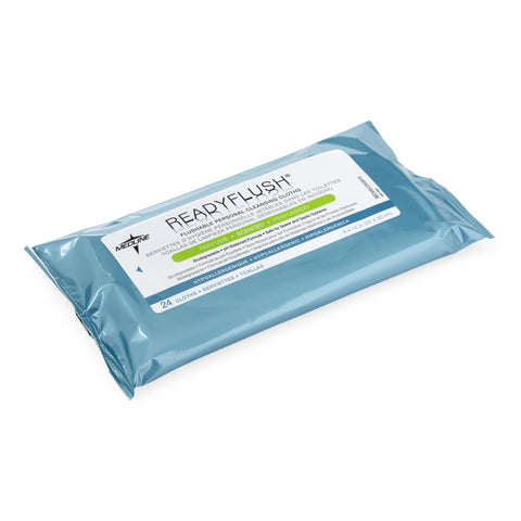 Medline ReadyFlush Flushable Wet Wipes, 8"x 10", 24/Pack