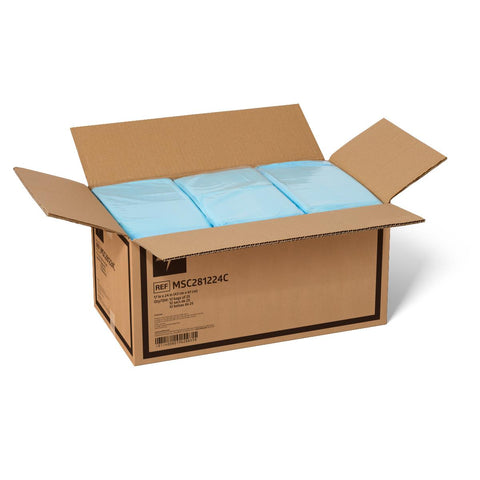 Medline Protection Plus Underpad, Light Absorbency, 17" x 24", Blue, Quilted #MSC281224C