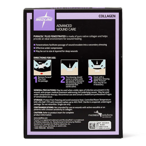 Puracol Plus Collagen Wound Dressing, 4.25" x 4.5" Fenestrated