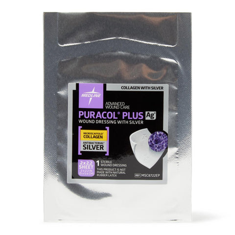 Puracol Plus Ag+ Collagen Wound Dressing with Silver, 2" x 2.25" inch