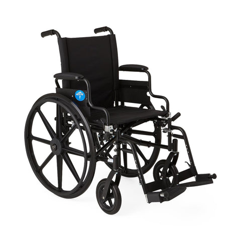 Medline Excel K4 Lightweight Wheelchair with Swing-Back Desk-Length Arms and Swing-Away Footrests, 300 lb. Weight Capacity, 18" Width #MDS806500