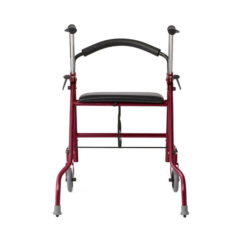 Medline 2-Wheel Steel Rollator with 5" Wheels, Burgundy, 1 EA (#RLT-600S-5BG)