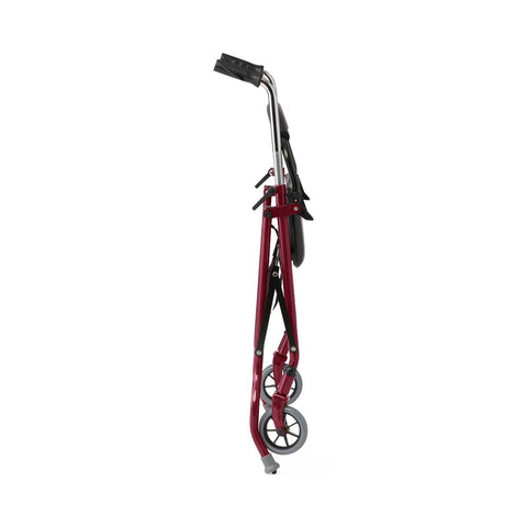 Medline 2-Wheel Steel Rollator with 5" Wheels, Burgundy, 1 EA (#RLT-600S-5BG)