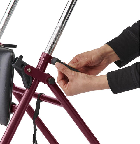 Medline 2-Wheel Steel Rollator with 5" Wheels, Burgundy, 1 EA (#RLT-600S-5BG)