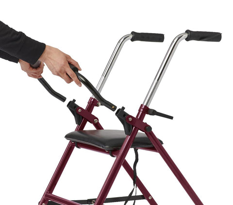Medline 2-Wheel Steel Rollator with 5" Wheels, Burgundy, 1 EA (#RLT-600S-5BG)