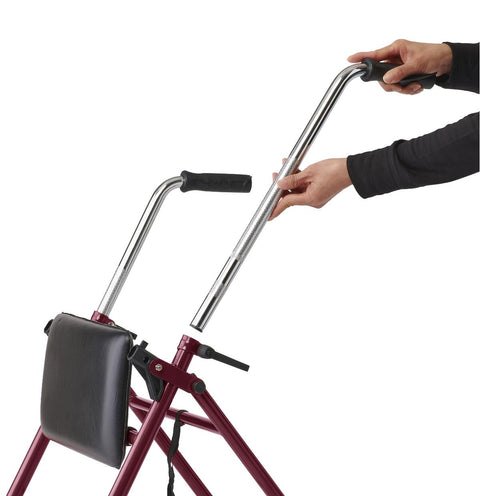 Medline 2-Wheel Steel Rollator with 5" Wheels, Burgundy, 1 EA (#RLT-600S-5BG)
