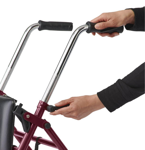 Medline 2-Wheel Steel Rollator with 5" Wheels, Burgundy, 1 EA (#RLT-600S-5BG)