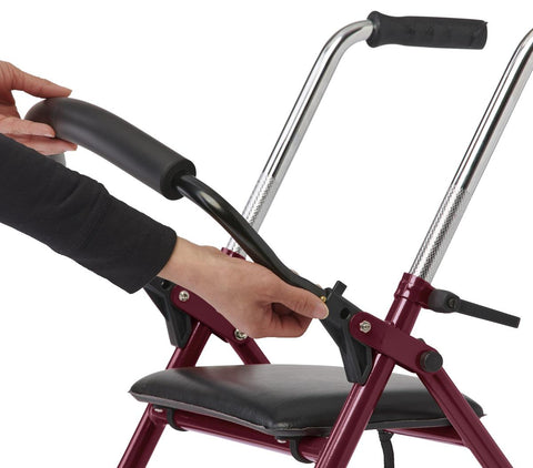 Medline 2-Wheel Steel Rollator with 5" Wheels, Burgundy, 1 EA (#RLT-600S-5BG)