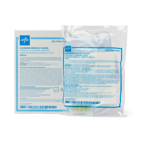 Medline Enema Bag Set with Slide Clamp, Polybag