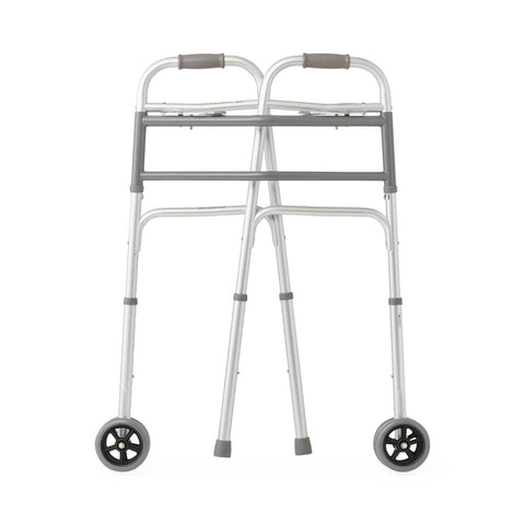 Medline Adult Bariatric Folding Walker, 2 Button, 650 lb. Capacity, 2 EA/CS #G30754B