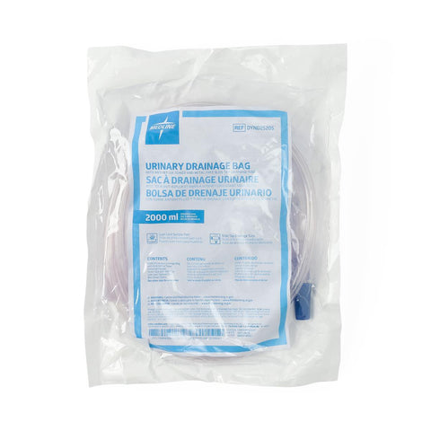 Medline Urinary Drain Bag Anti-Reflux Valve OR Sterile 2,000 mL Vinyl #DYND25205