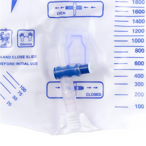 Medline Urinary Drain Bag Anti-Reflux Valve Sterile 2,000 mL Vinyl #DYND15207